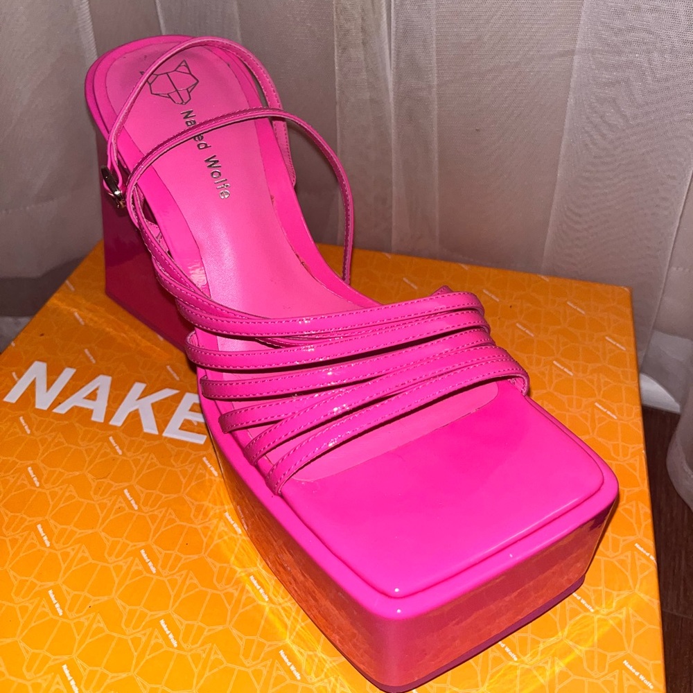 Naked Wolfe Barbie Pink Platform Heels - Picture 3 of 5